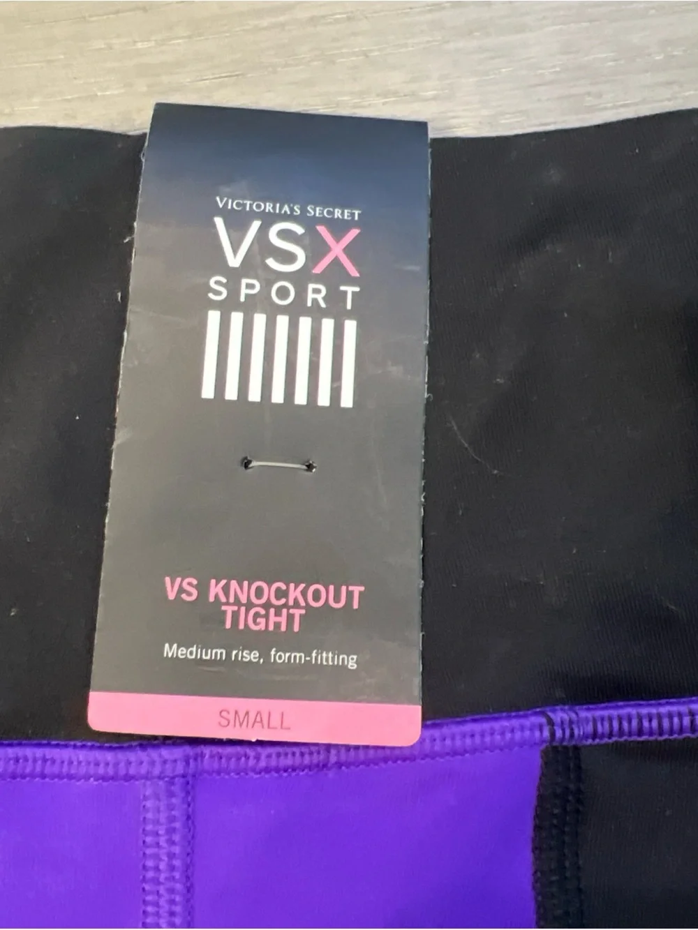 Victoria's Secret Sport VSX Black & Purple Knockout Tight Size S Medium Rise
